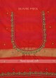 Parrot Green And Tomato Color Silk Saree